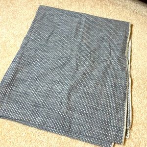 K.M Hutton blue and white diamond dot scarf